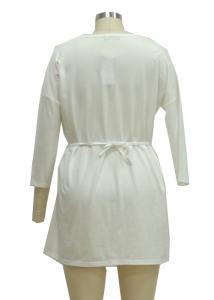 Quality Fitness Daytime Casual White Sundress With Sleeves , Casual Knit Summer Dresses for sale