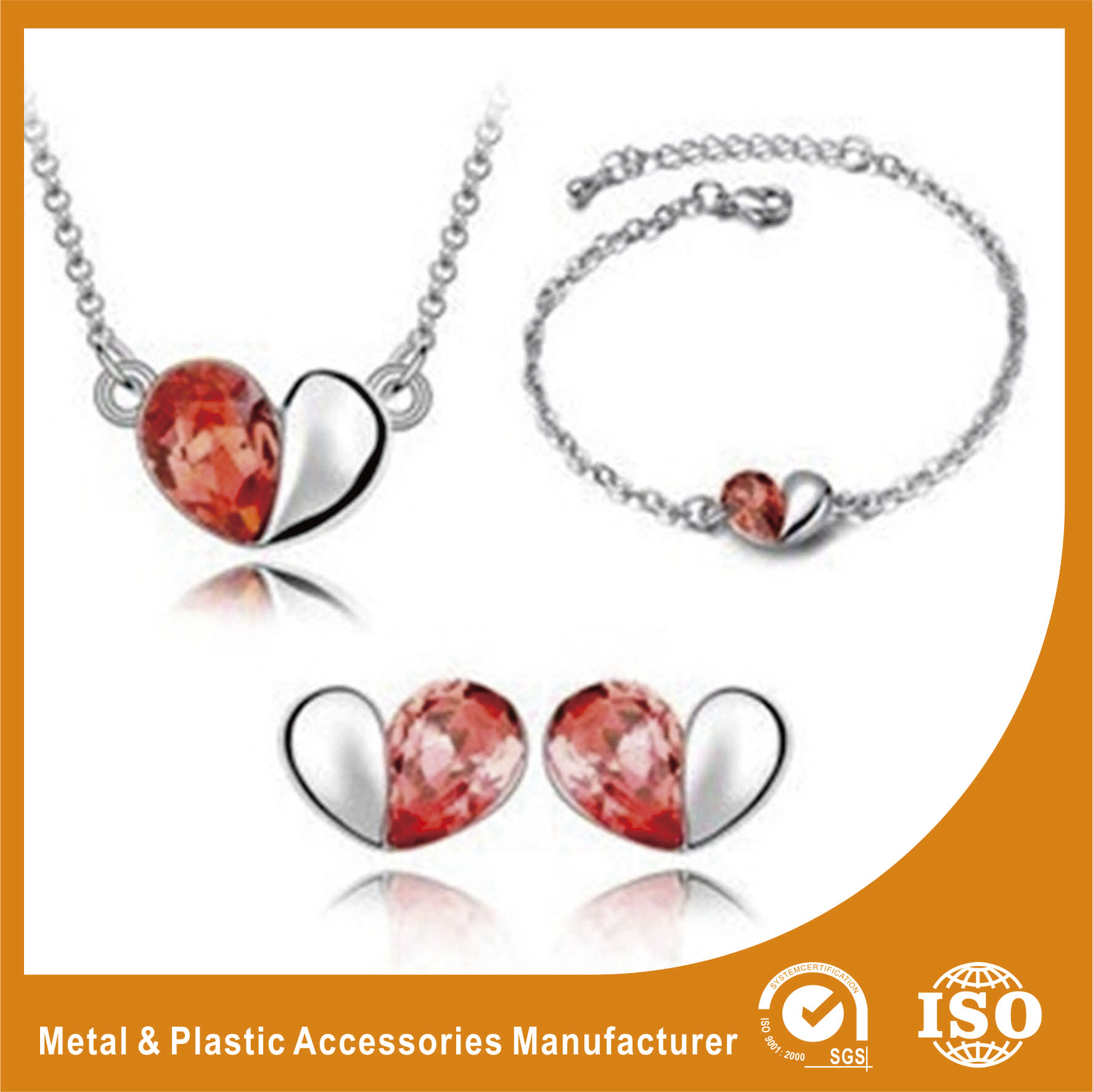 Quality Heart Shape Alloy Jewelry Sets Silver Plated Jewelry Sets For Ladies for sale