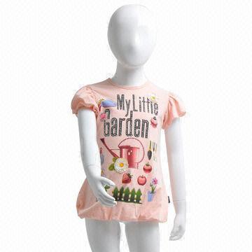 Quality Girl's T-shirt with Colorful Sequins and Hot-fixed Rhinestones for sale