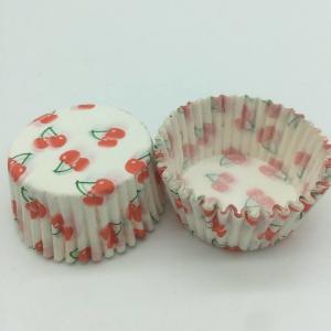 Quality Cherry Pattern Greaseless Cupcake Liners , Muffin Cake Paper Cups For Children Party for sale