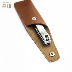 Quality 10.5x4.2cm Deboss Leather Key Pouches Nail Clipper Rubberized for sale