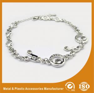 Quality Environmental Zinc Alloy Silver Chain Bracelet Two Colors Plating 15mm for sale