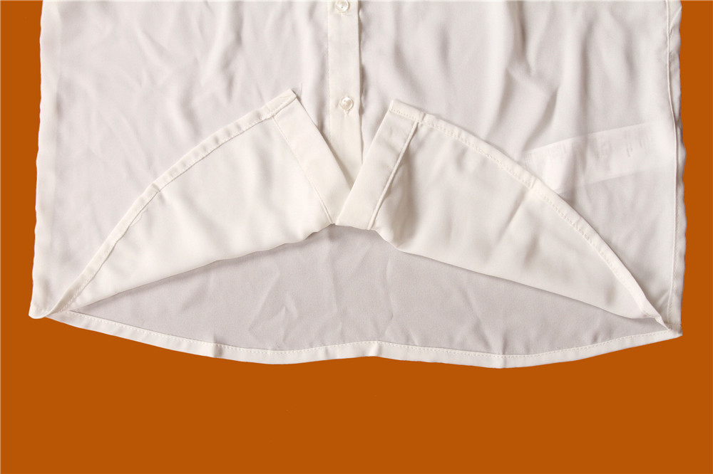 Quality Casual White Princess Collar Shirt 100% Polyester With Cute Bandage for sale
