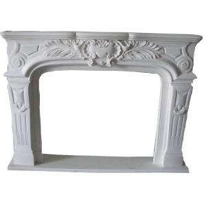 Quality White marble fireplace mantel,China stone carving fireplaces mantel surrounds, home decoration for sale