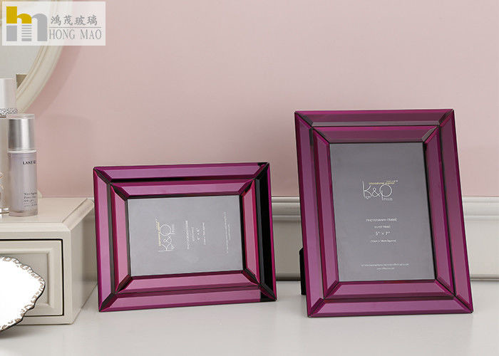 Quality Mirror Glass Wall Art Picture Frame / Horizontal 5x7 Picture Frames For Hotel for sale