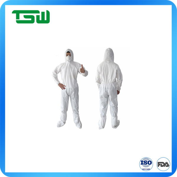 Quality Chemical Protective 75gsm Microporous Nonwoven Disposable Coveralls for sale