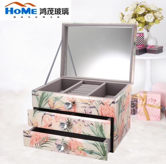 Quality Multifunction Vintage Mirrored Glass Jewellery Box Wear Resistance for sale