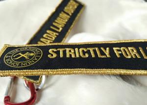 Quality 2.5cm 3D Gold Embroidery Logo Keychains for sale