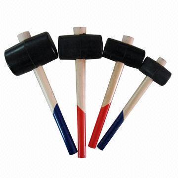 Quality Colorful Rubber Mallets with Wooden or Tube Handle and Rubber Hammer Head, Size from 8 to 32oz  for sale