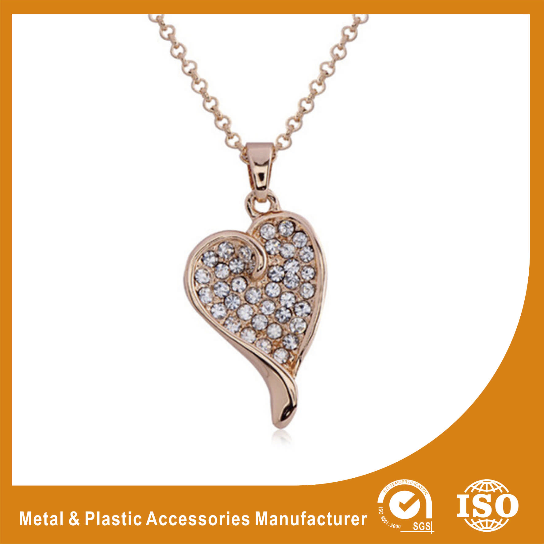 Quality OEM / ODM Metal Chain Necklace For Women Heart Pendant Necklace for sale