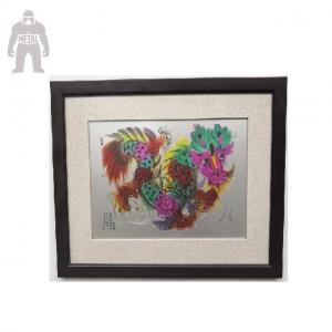 Quality Modern Framed Wall Art For Living Room Hand Work Wall Hanging Enamel Printing for sale