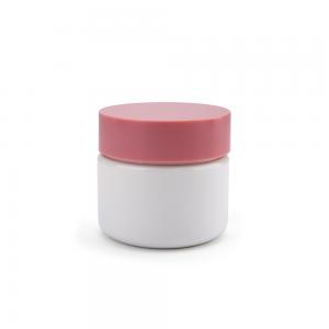Quality 3 Oz 2 Oz 1 Oz Plastic Cosmetic Jars / PET Cream Jar 30ml With Pink Cap for sale