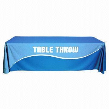 Quality Advertising table wrap banner with polyester fabric material for advertising purposes  for sale