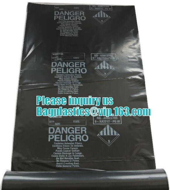 Quality PE Asbestos Autoclavable Plastic Bags Building Waste Rubble Sacks for sale