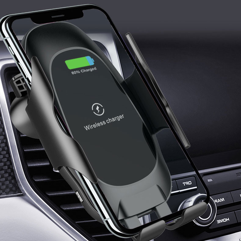 Quality 10W Fast Charging Qi Car Wireless Phone Charger Automatic Clamping for sale