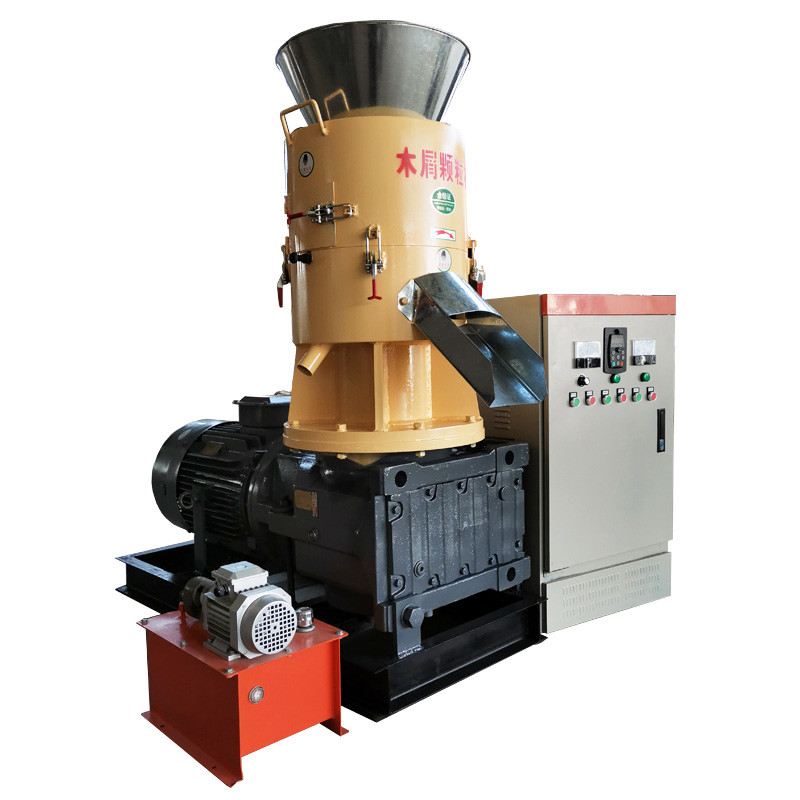 Quality SKJ350 30KW Wood Sawdust Biomass Fuel Pellet Machine Flat Die Type for sale