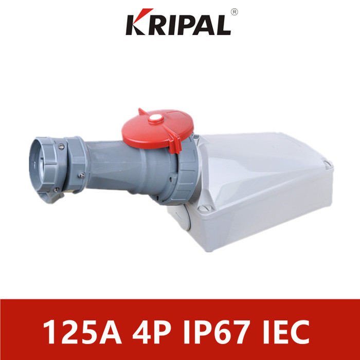 Quality 125A 380V IP67 Industrial Wall Mounted Socket With Plug IEC standard for sale