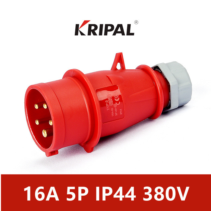 Quality IEC standard IP44 Industrial Plug 16A 32A 380V Three Phase Dustproof for sale