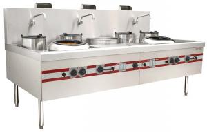 Quality Wok Range With Double Burners Chinese Cooking Stove 2400 x 1220 x (810+450) mm for sale