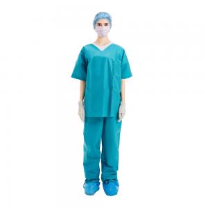 Quality Patient 50gsm Nurse Disposable Scrub Suits S/M/L/XL/XXL/XXXL/XXXXL for sale