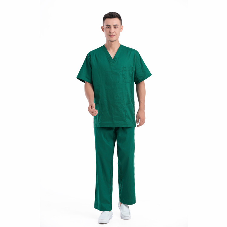 Quality Green Men Scrub Suit Uniforms Short Sleeve M L XL XXL 3XL 4XL for sale