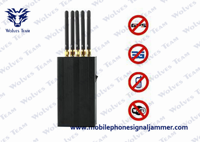 Quality 5 Antenna Portable Cell Phone WIFi GPS L1 Mobile Phone Signal Jammer for sale