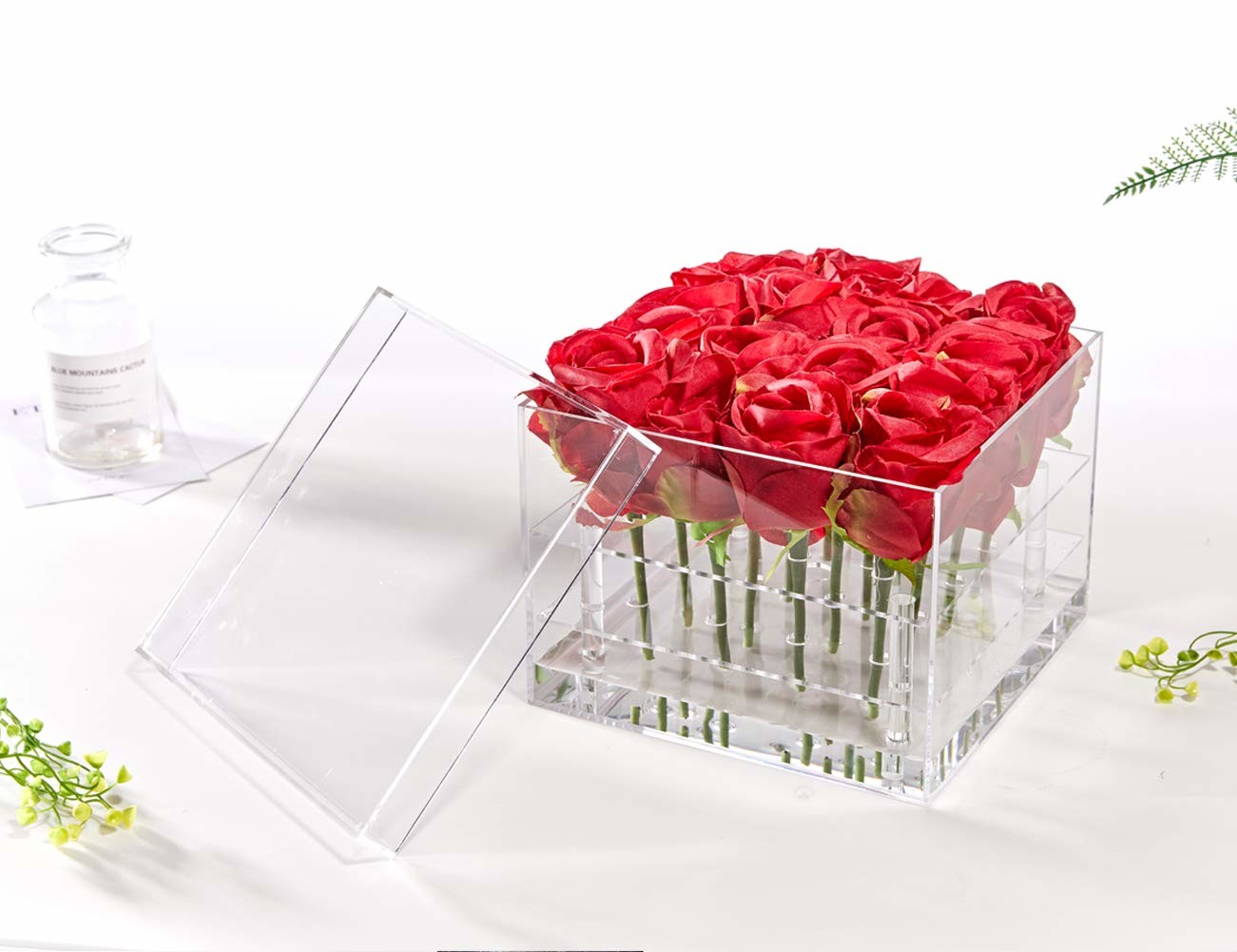 Quality ISO9001 Acrylic Storage Box 9 Holes Flower Acrylic Box With Lid for sale