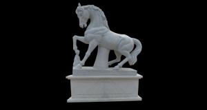 Quality Life size outdoor garden marble horse statue,stone horse sculptures for park for sale