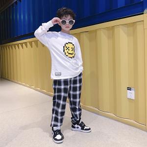 Quality 80cm To 110cm Black And White Plaid Pants Mosquito Proof Elastic Waist Boys Pants for sale