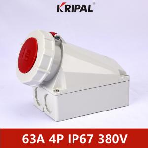 Quality High Performing Industrial Wall Mounted Socket Outlet IP67 63A 6H for sale