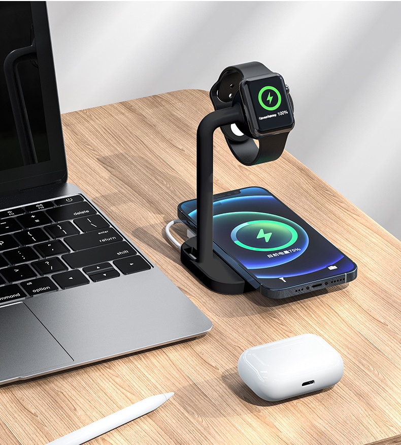 Quality 2022 New Arrival 15W Fast  2 in 1 Wireless Charger Stand for iPhone 13 12 for sale