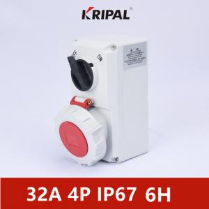 Quality KRIPAL Three Phase 32A IP67 Interlocked Switch Socket  IEC standard for sale
