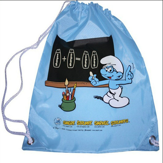 Quality custom full color non woven drawstring bag with logo printing for sale
