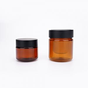 Quality PET Empty Skincare Bottles 30g 50g Brown Skincare Packaging With Screw Cap for sale
