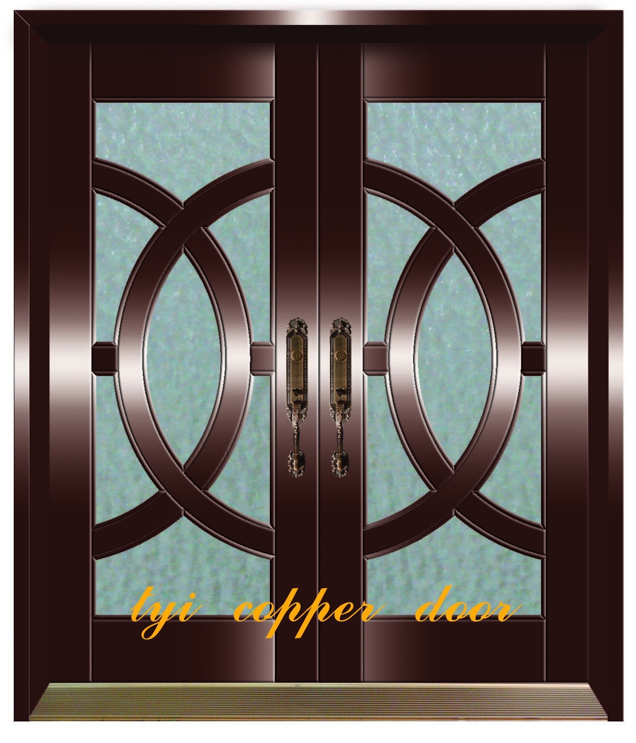 Quality modern glass copper doors for sale