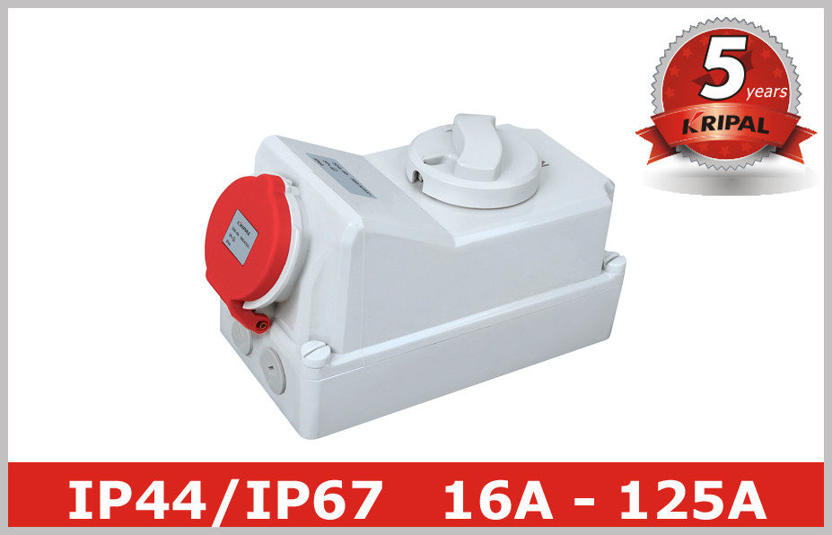Quality IP44 IP67 Industrial Power Socket Receptacles with Mechanical Interlock for sale