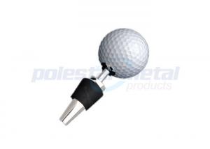 Quality Professional 4-1/4" Polished Chrome Zinc Alloy Golf Ball Wine Bottle Stoper for sale