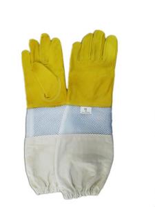 Soft Beekeeping Gloves Ventilated Goatskin Yellow Color 180g 4 Type Sizes