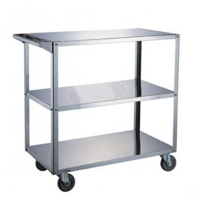 Quality 201# Stainless Steel Catering Equipment / 3 - Layer Dining Cart With TPR Silent Wheel for sale