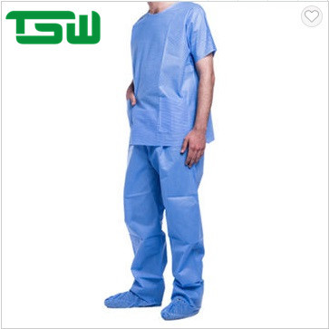 Quality Blue 70gsm SPP Disposable Nonwoven Scrub Suits For Operating Room for sale
