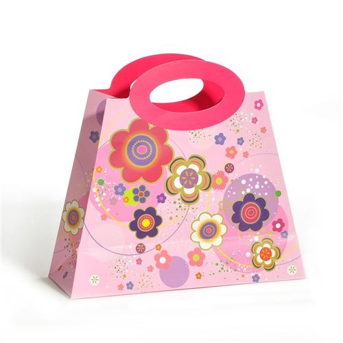Quality custom funny paper bag with round paper handle for sale