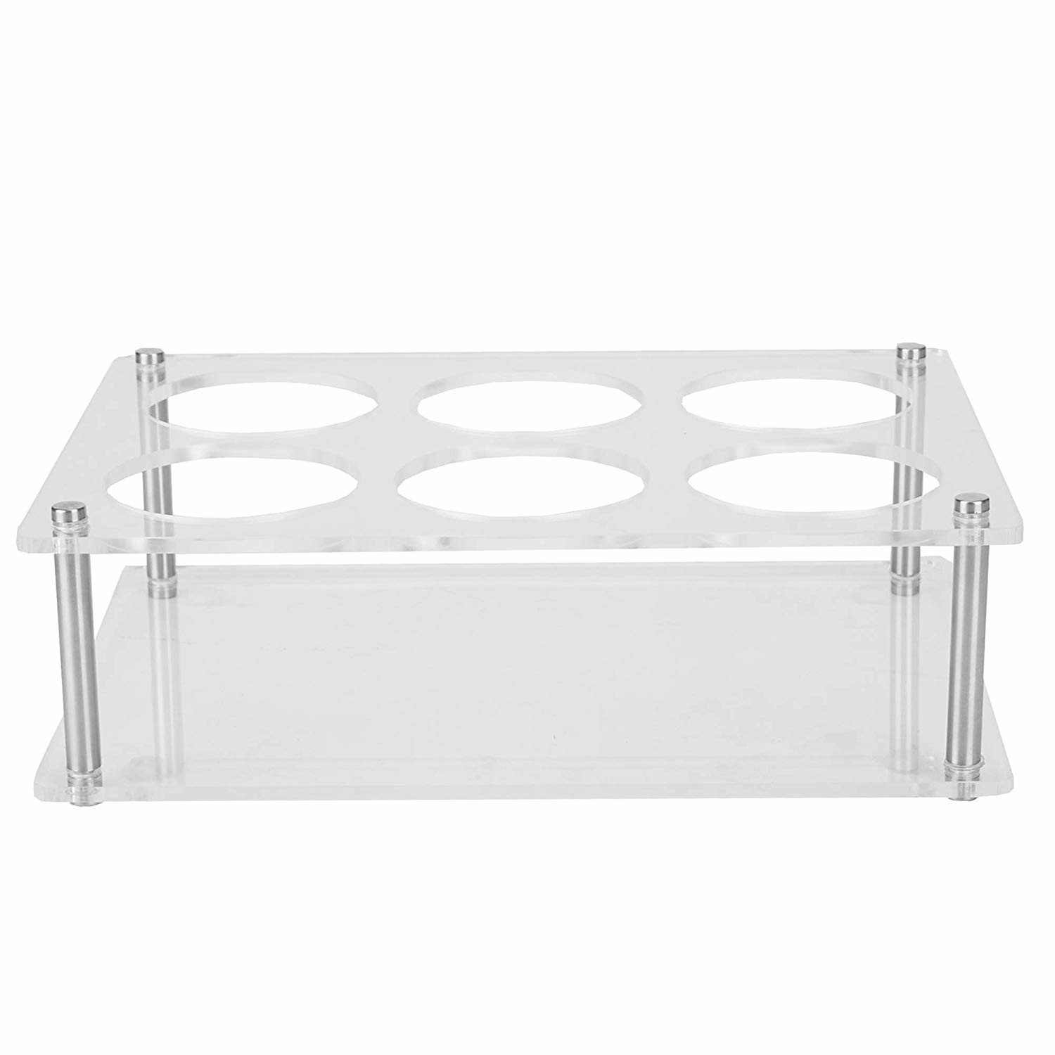 Quality 6 Compartment Acrylic Bottle Rack Stand Transparent Chemical Resistance for sale