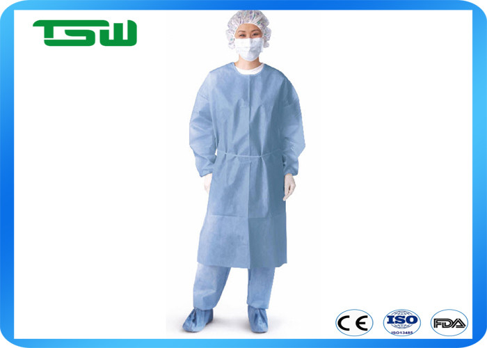 Quality Hospital Colorful PP / SMS Fabric Disposable Isolation Gown for sale