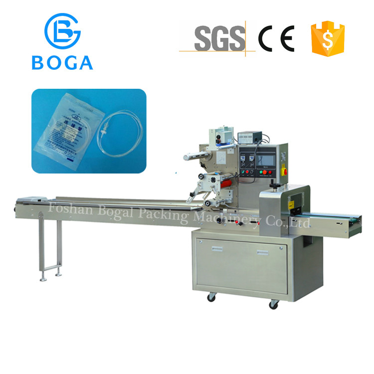 Quality PLC Control Pillow Packing Machine / Catheter Pouch Flow Packaging Machine for sale