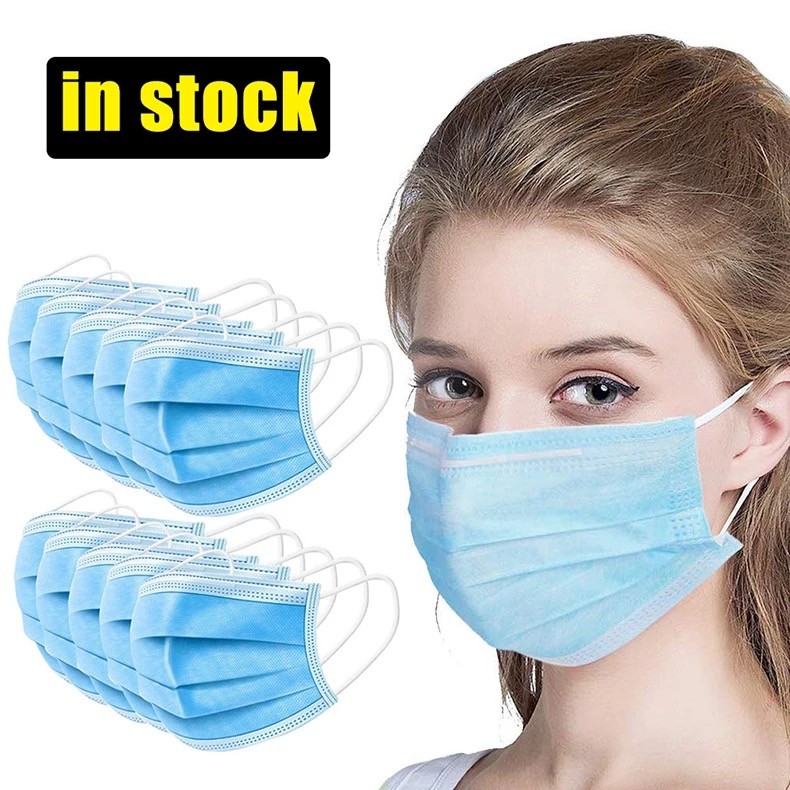 China In Stock Fast Shipping Disposable Face Mask 3 ply Face Mask Disposable with tie for sale