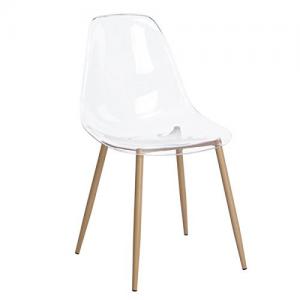 Quality OEM ODM Clear Acrylic Ghost Chair , Eames Style Plastic Chair With Metal Legs for sale