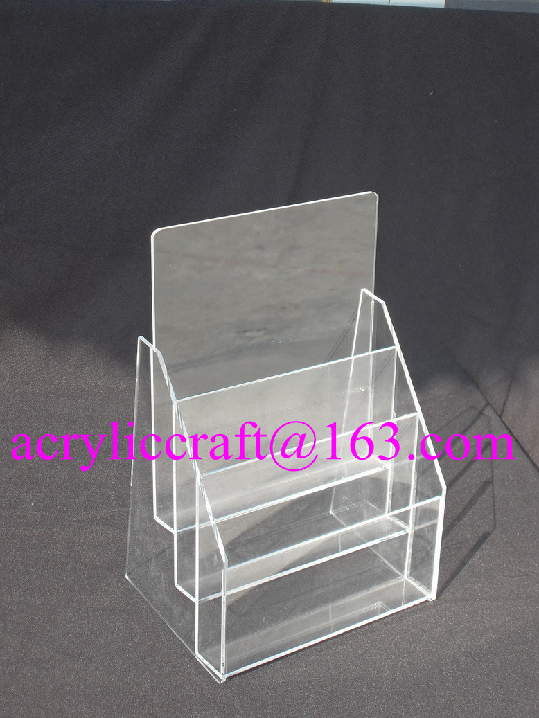 Quality Practical Multi-layered Custom Transparent Acrylic Paper / Poster Display Stand for sale