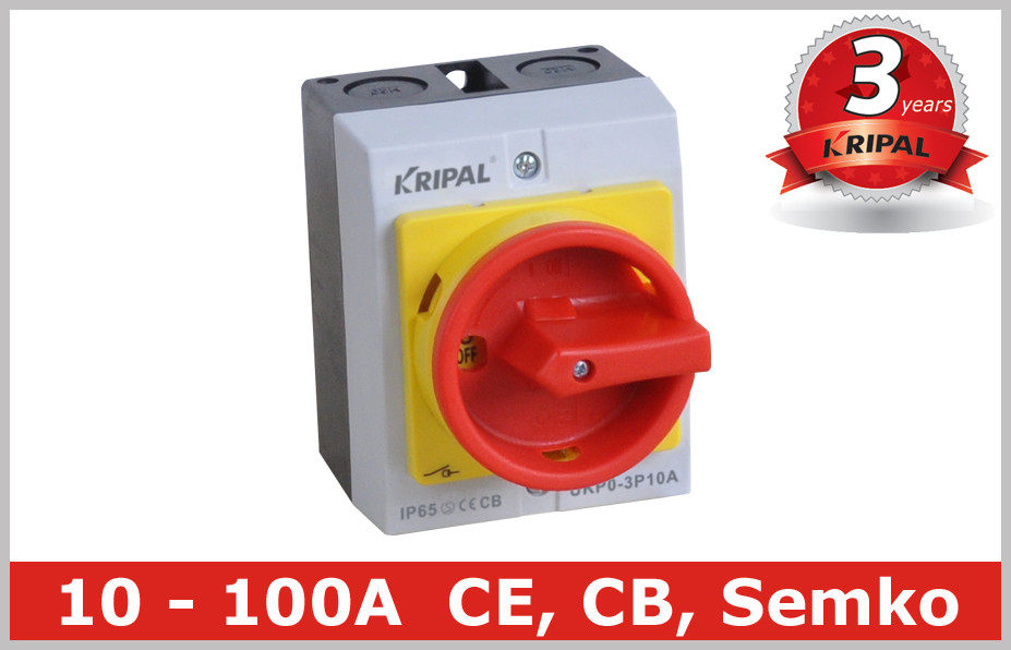 Quality Emergency Stop Off 10A IP65 Rotary Isolator Switch Safety Disconnect Switch for sale