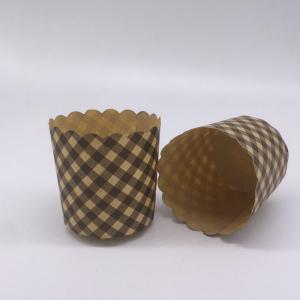 Quality Retro Style Cupcake Baking Cups Brown Cupcake Holders Round Shape With Rolled Edge  for sale