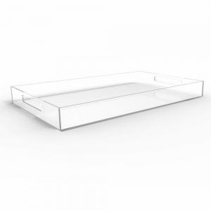Quality Multifunctional Clear Acrylic Serving Tray With Handles 21.6x11.6x10cm for sale